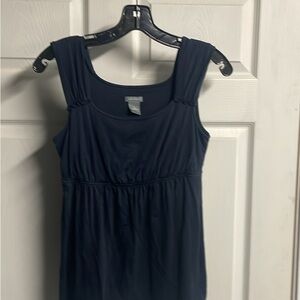 Ann Taylor Navy Gathered Tank Top